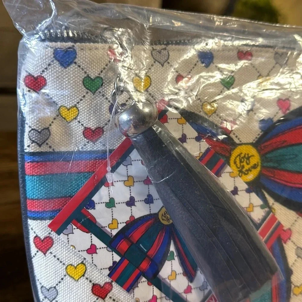 NWT Brighton x Tom Clancey Designer Holiday LOVE & JOY Canvas Crossbody - Picture 9 of 9